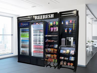 Micro Market signs, Vending, Graphics fixtures.  Micro Market Rack Merchandising systems.  Grid wall