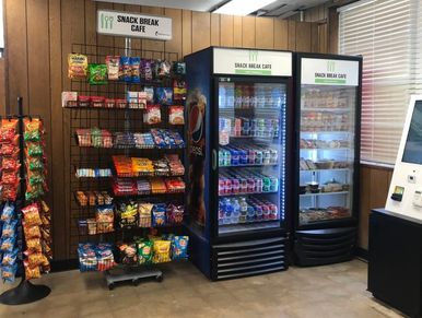 Micro Market signs, Vending, Graphics fixtures.  Micro Market Rack Merchandising systems.  Grid wall