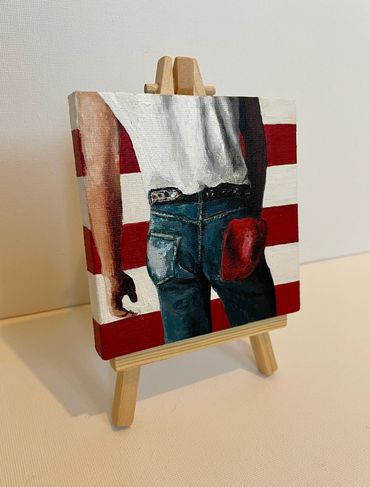 Born in the USA Bruce Springsteen Original Painting for sale
miniature pocket painting
Small Art