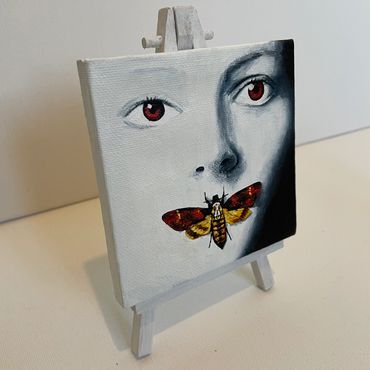 Silence of the Lambs
Original Painting for sale
miniature pocket painting
Small Art Interior Scary