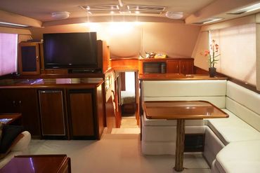 The luxurious interior aboard the Strike Zone Too