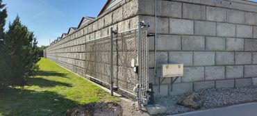 rv and boat storage facility wall with gate