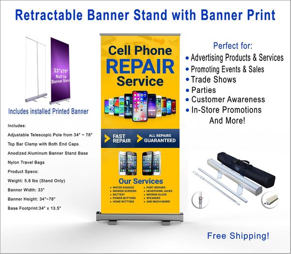 retractable banner stand signs