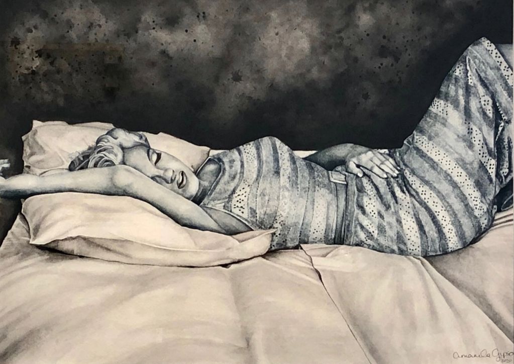 A glimpse of a more vulnerable side of Marilyn. Inspired by a photo taken by Eve Arnold.