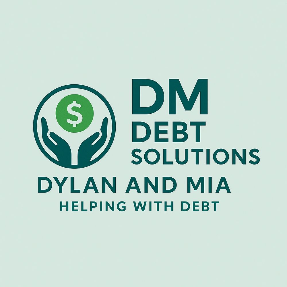 Logo for DM Debt Solutions, Dylan and Mia, helping with debt.