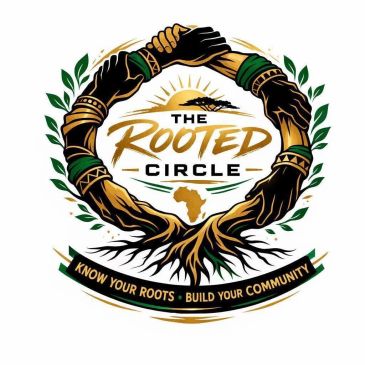 Logo of The Rooted Circle with hands forming a rooted tree circle.