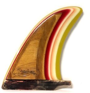 Rainbow Fins vintage wood core longboard box fin 70's