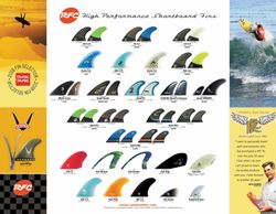 Rainbow fin shortboard brochure sheet of fins
quad, tri, twin, fish, trailers