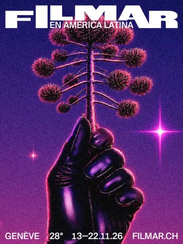 Gloved hand holding a spiky plant against a purple backdrop with FILMAR text.