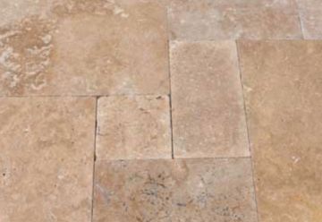 Noce Travertine decking with pattern layout