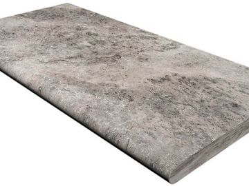 Silver Travertine Coping with Bullnose for swimming pool and spa
