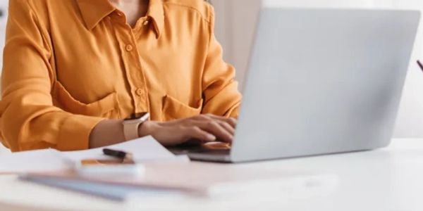 woman working at a computer