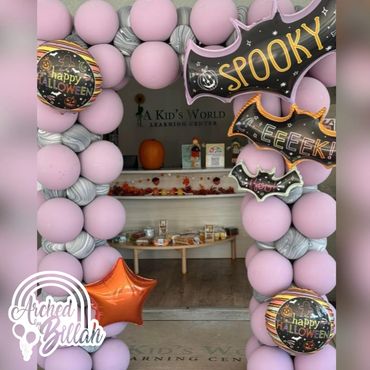 Halloween themed square door arch for daycare event at a kids world loganville ga