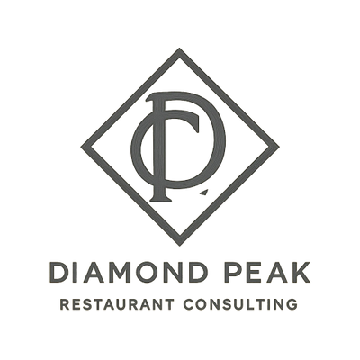 Logo for Diamond Peak Restaurant Consulting featuring stylized DP initials.