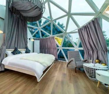 home decor within a geodesic dome