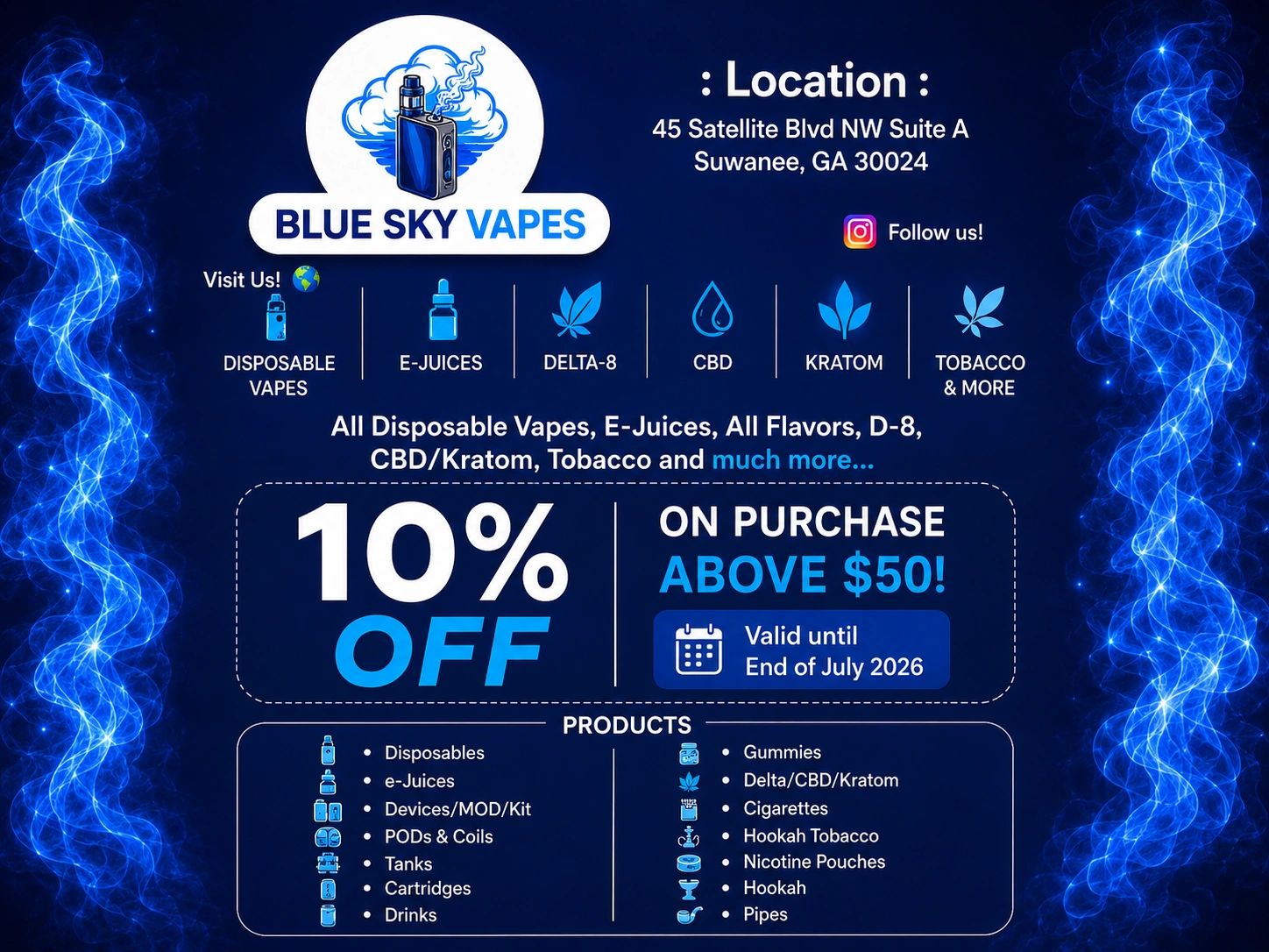 sky blue tobacco and vape Geek Bar MATE 60K Kit Yocan Orbit Kit - Sleek