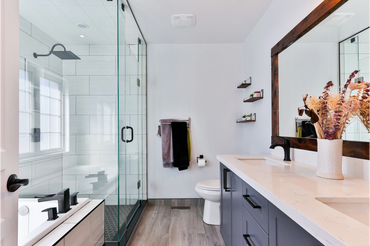 Master bathroom with steam shower and rain head