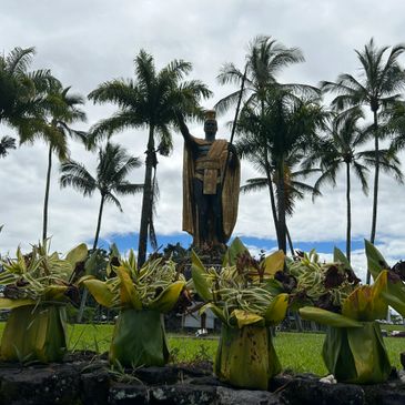 The 14 ft. statue of King Kamehameha in Hilo, Hawaii.