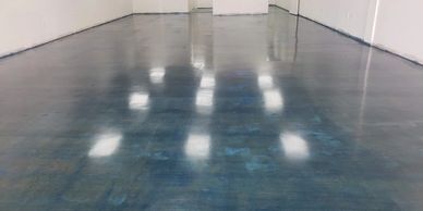 Finished stained concrete