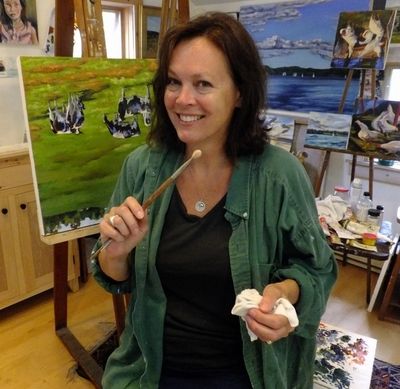 Deborah Dougherty Wester in her studio