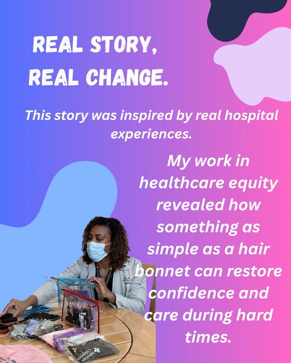 Healthcare worker organizing hair care supplies to boost patient confidence during difficult times.