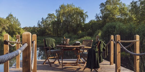 Pontoon over Bodney Lake