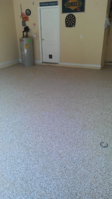 An epoxy garage floor