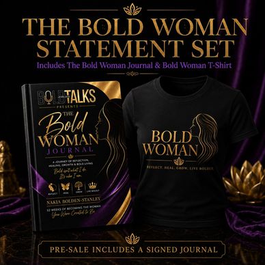 Bold Woman Statement Set with journal and T-shirt.
