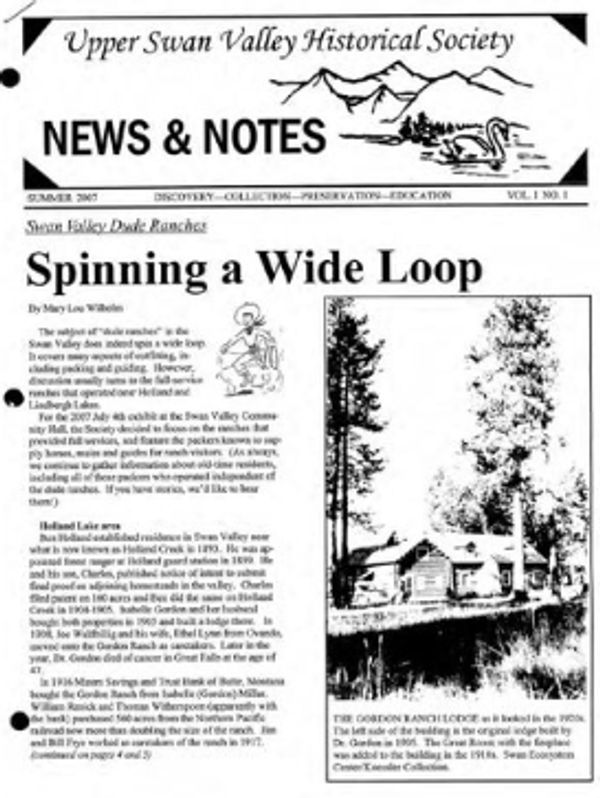 Cover of  USVHS Summer 2007 newsletter