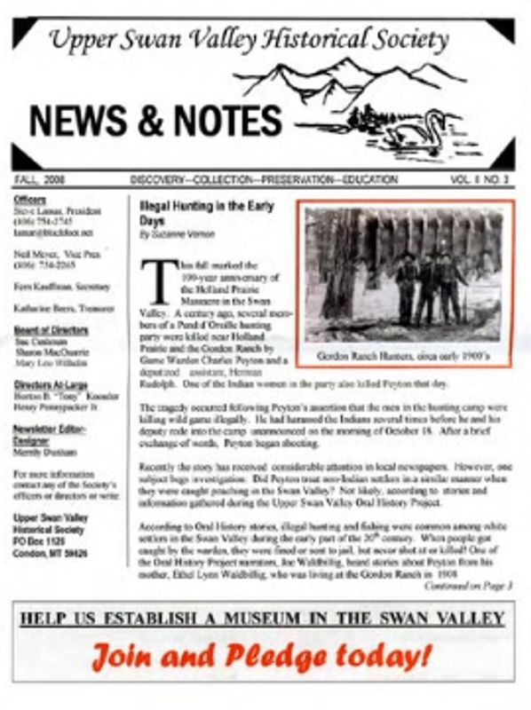 Cover of Fall 2008 USVHS newsletter