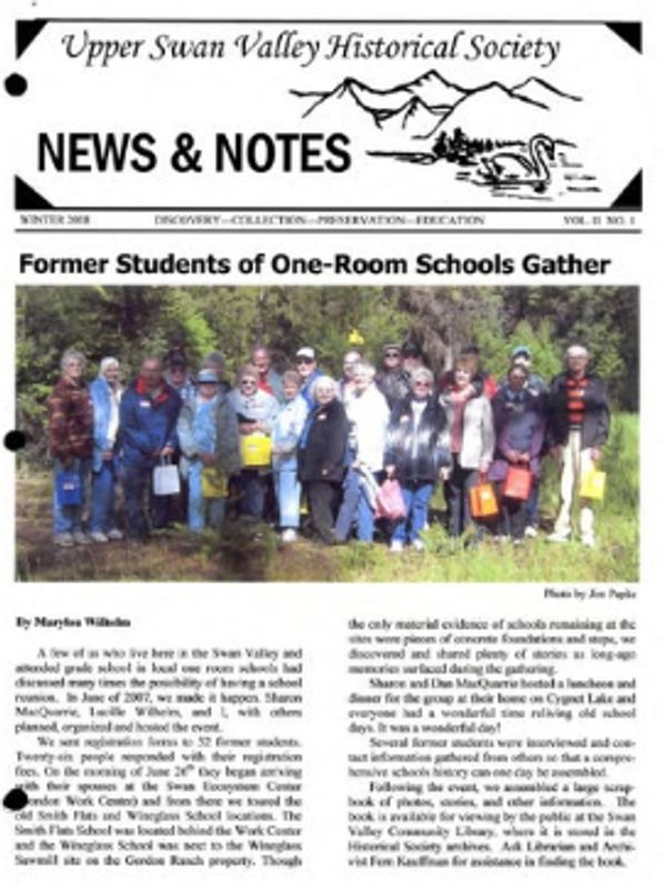 Cover of Winter 2008 USVHS newsletter