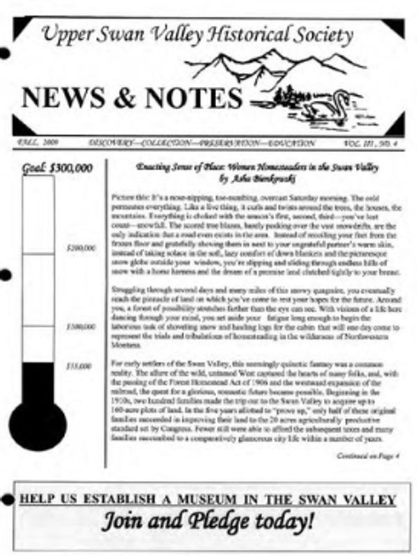 Cover of Fall 2009 newsletter