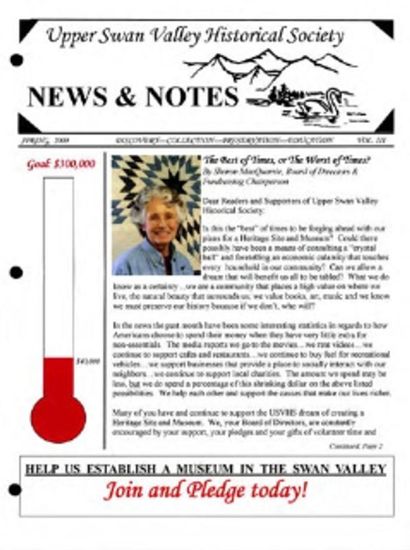 Cover of USVHS Spring 2009 newsletter