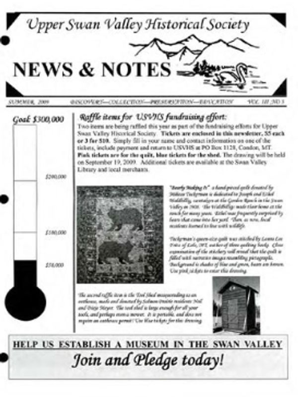 Cover of Summer 2009 newsletter