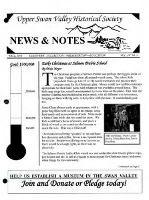 Cover of Fall 2010 USVHS newsletter