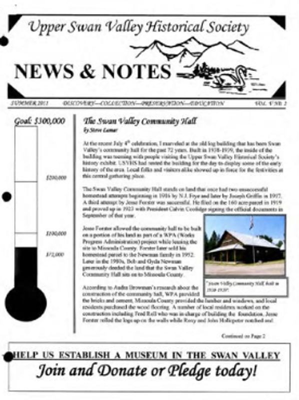 Cover of Summer 2011 USVHS newsletter