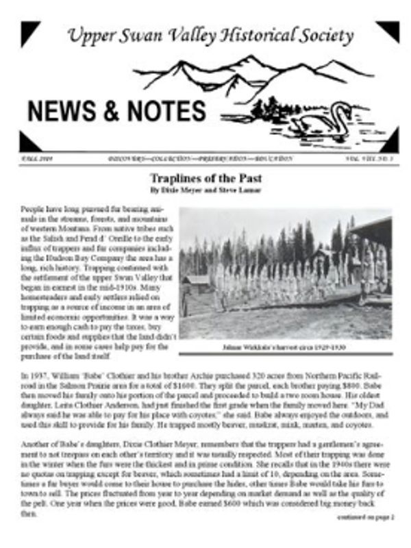Cover of Fall 2014 USVHS newsletter