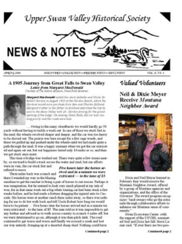 Cover of Spring 2016 USVHS newsletter