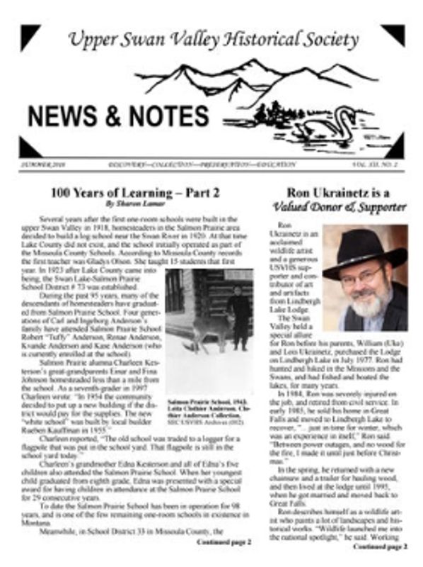 Cover of Summer 2018 USVHS newsletter