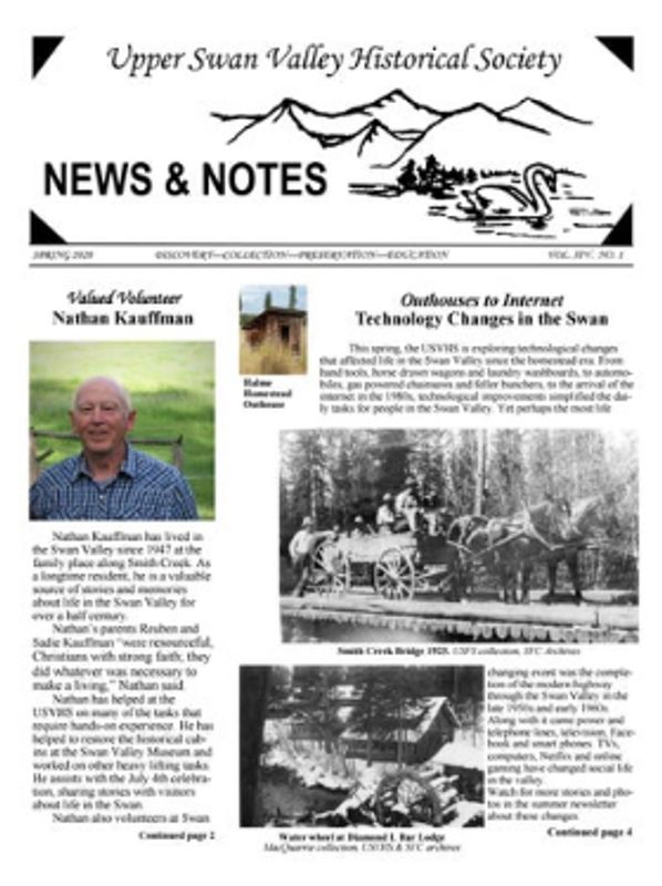Cover of Spring 2020 USVHS newsletter