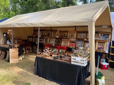 crafter booth, wood items