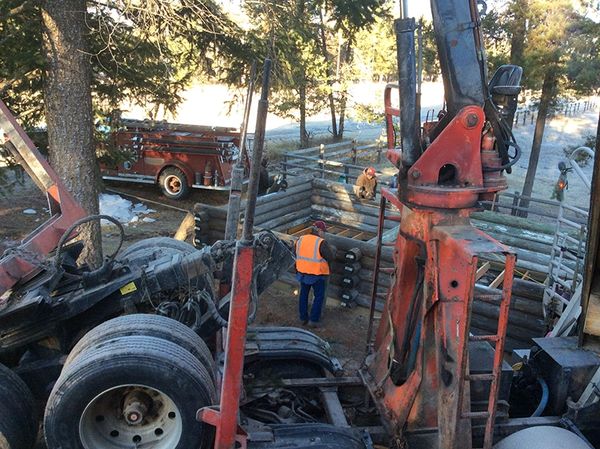 various phases of building/restoring Maki Cabin