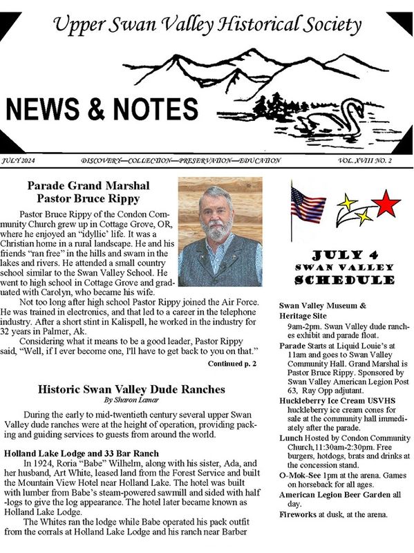 July 2024 USVHS newsletter cover