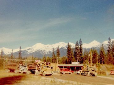 cafe with logging truck