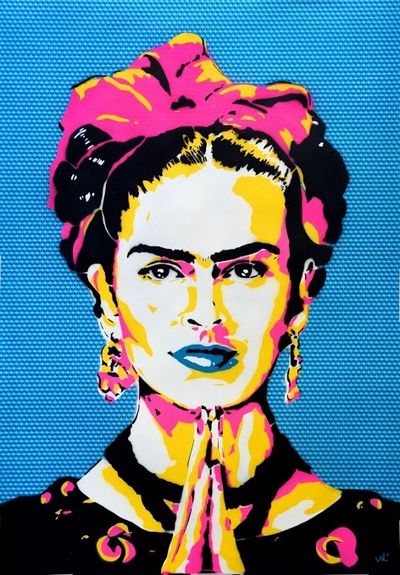 Pintura Indian Frida del artista plástico Valé - Valérian Lenud disponible en Tinta Naranja