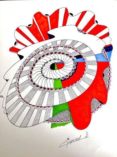 Dibujo de Arte fractal del artista plástico Gepe´54, disponibles en la galería de arte Tinta Naranja, ubicada en la Condesa en la Ciudad de México
Drawing of Fractal Art from the plastic artist Gepe´54, available in the art gallery Tinta Naranja located in la Condesa in Mexico City
