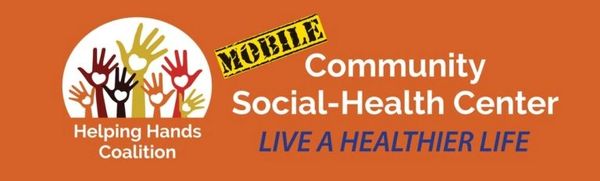 Logo and banner for Mobile Community Social-Health Center by Helping Hands Coalition.