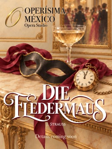 Mascarada y reloj para la ópera Die Fledermaus.