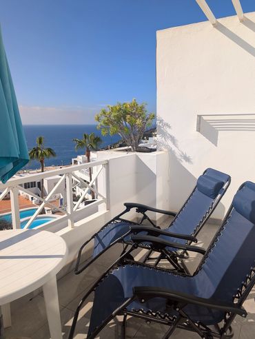 Reclining chairs on the balcony