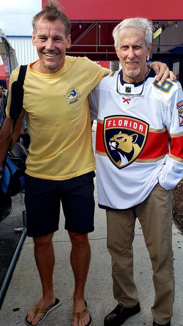 Harry and Billy Lindsay a Panther Alumni that stopped by for the birthday celebration.